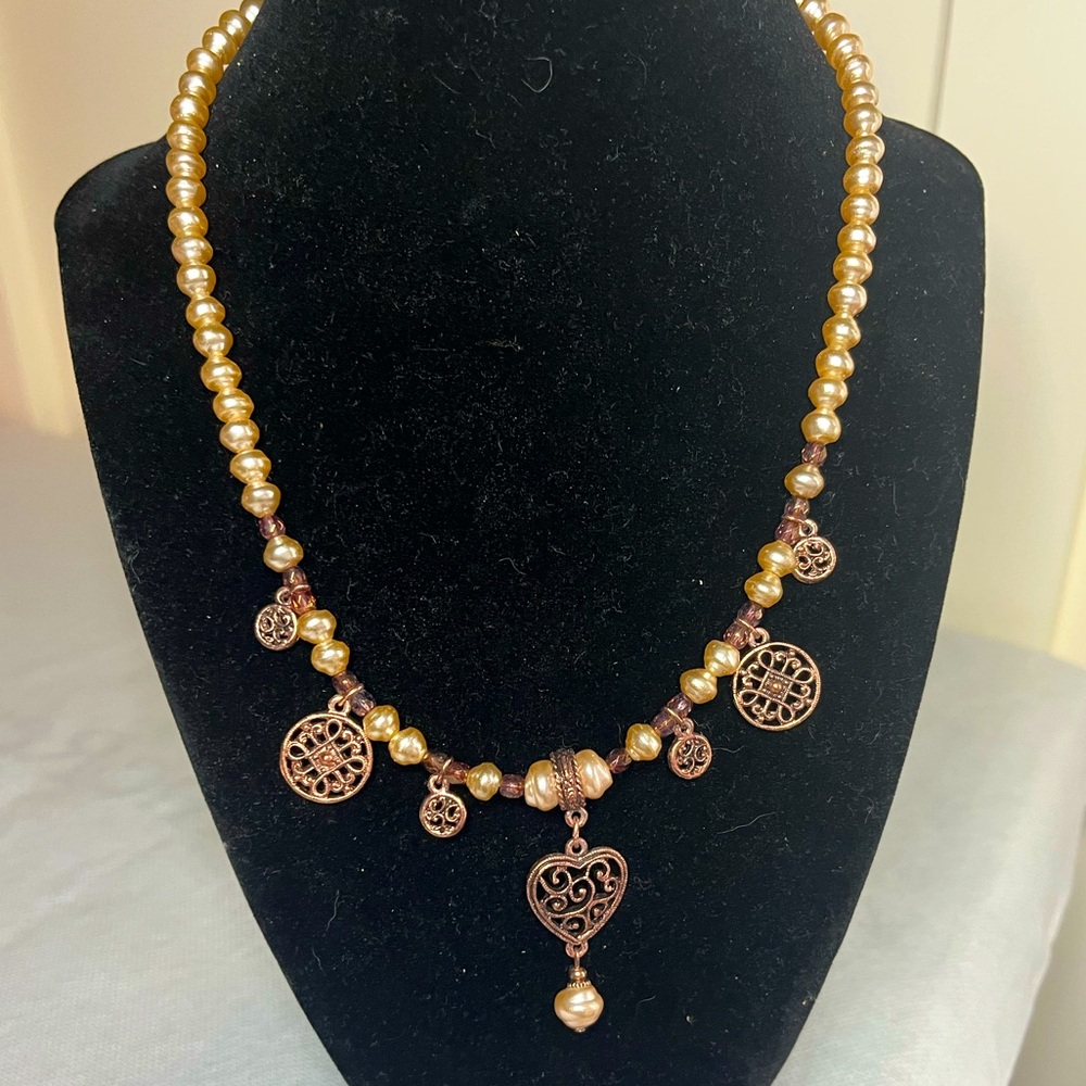 1928 Gold and Bronze Beaded Necklace